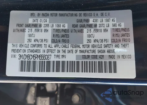 2024 Mazda Cx-30 2.5 S Preferred Package z USA, uszkodzony, nr VIN 3MVDMBCM5RM656087